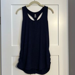 Gaiam Jenna Ruched Marble Tank in Navy. Size XL.
